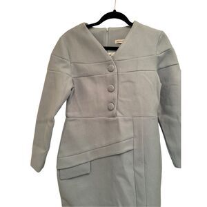 NWT boutique baby blue felt dress - size XS